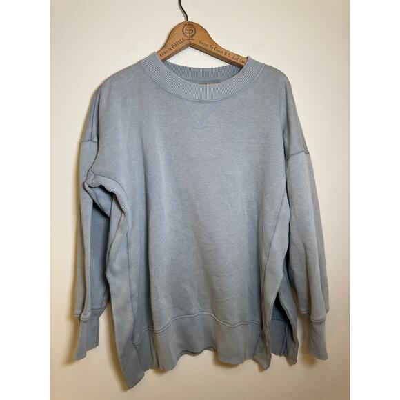Aerie Steel Blue/Grey Long Sleeve Oversized Sweatshirt - Size Small - Picture 1 of 5